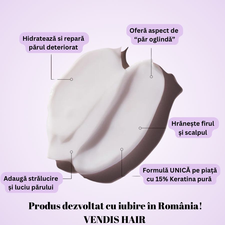 Mască de păr reparatoare pentru păr deteriorat cu 15% Keratină